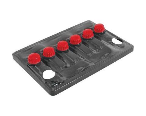 TarTopper Battery Cover - For 24F Series Battery - Black Plastic With Red Simulated Caps - Inside Dimensions 9-7/8 Wide x 6-7/8 Deep