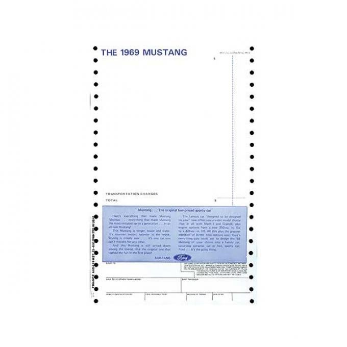 Ford Mustang New Car Window Price Sticker