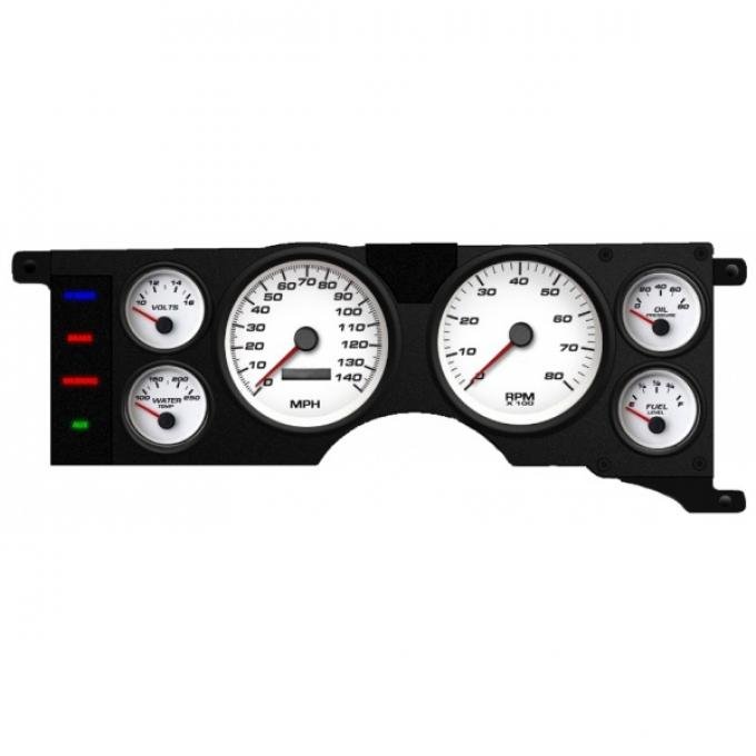 Mustang - New Vintage USA Performance Series Kit - 6 Gauge Package, White Dial - 1979-1986 -  Programmable Speedometer MPH