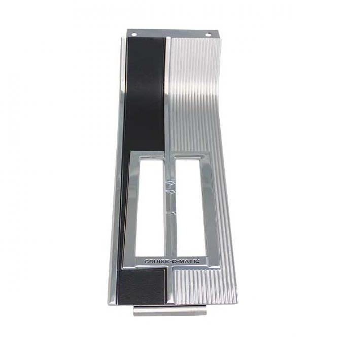 Ford Mustang Console Shift Plate - For Automatic Transmission - Chrome Ribs With Black Paint