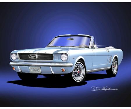 Mustang GT Convertible Fine Art Print By Danny Whitfield, 1966