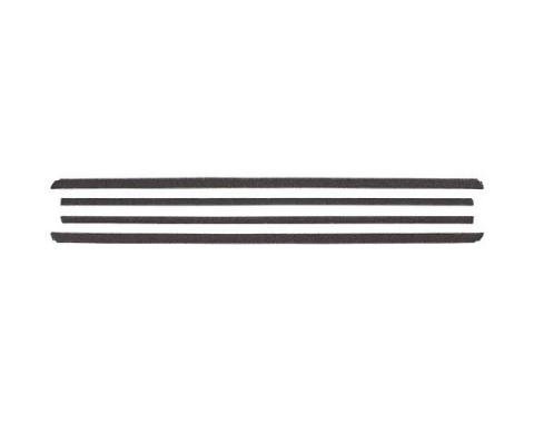 Ford Mustang Belt Weatherstrip Kit - 4 Pieces - Inner & Outer - Black Bead - Early Fastback - Door Windows