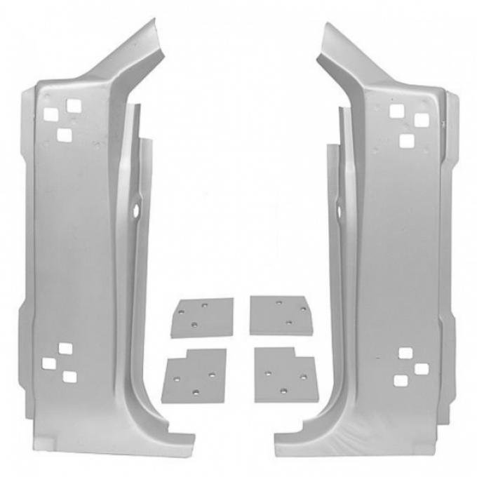 Mustang A-Pillar Panel Set With Door Hinge Mounting Plates,1967-1968