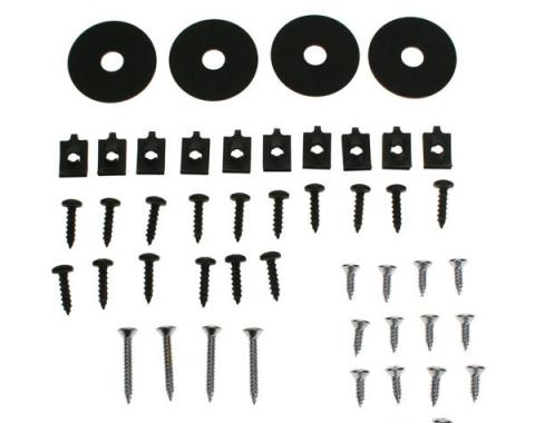 Ford Mustang Seat Side Shield Hardware Kit - 48 Pieces - Deluxe Interior
