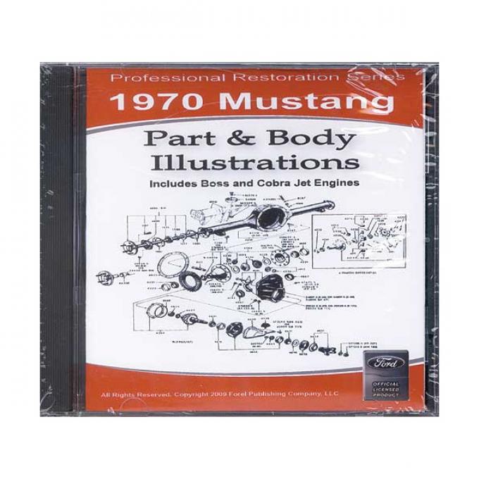1970 Mustang Part & Body Illustrations On CD - For Windows Operating Systems Only