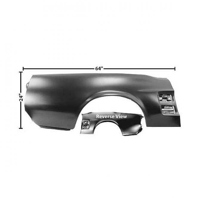 Ford Mustang Quarter Panel - O.E.M. Style - Right - With Holes For Scoops - Convertible