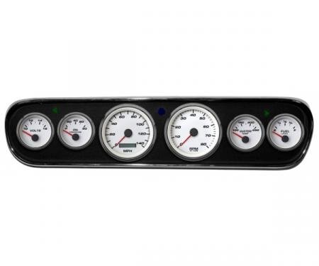 Mustang - New Vintage USA Performance Series DIY Gauge Panel Kit - 6 Gauge Package, White Dial, 1964-1966 - Programmable Speedometer MPH