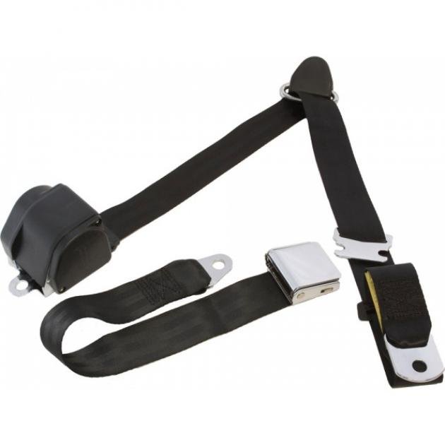 1964 1/2 1973 Ford Mustang Threepoint Seat Belt System, Black