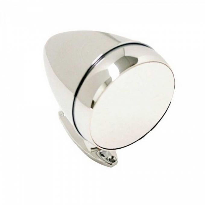 Ford Mustang - Bullet Mirror, Rotunda Style, Flat Left, Chrome, 1965-1967
