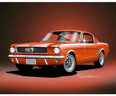 Mustang Fastback 2+2 Fine Art Print By Danny Whitfield, 1966