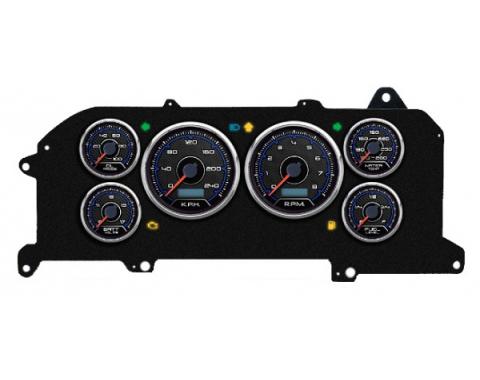 Mustang - New Vintage USA Aviator Series Kit - 6 Gauge Package, 1987-1993 - Programmmable Speedometer KPH