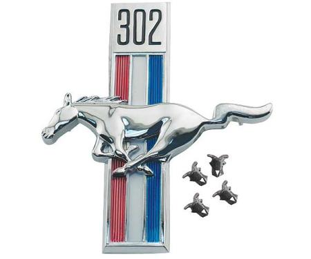 Ford Mustang Fender Ornament - Running Horse Under 302 - Left