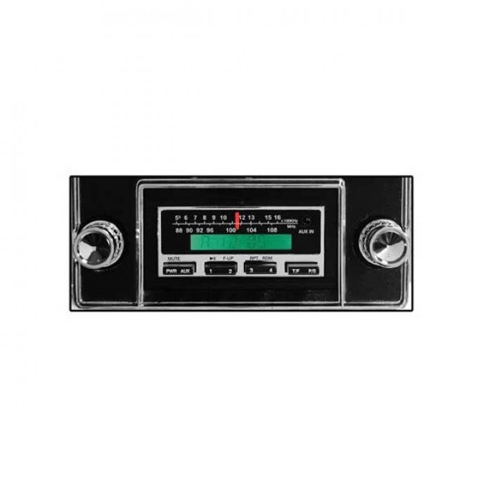 Ken Harrison In-Dash Stereo System, 100W, 1967-1973 Mustang, Chrome Nose