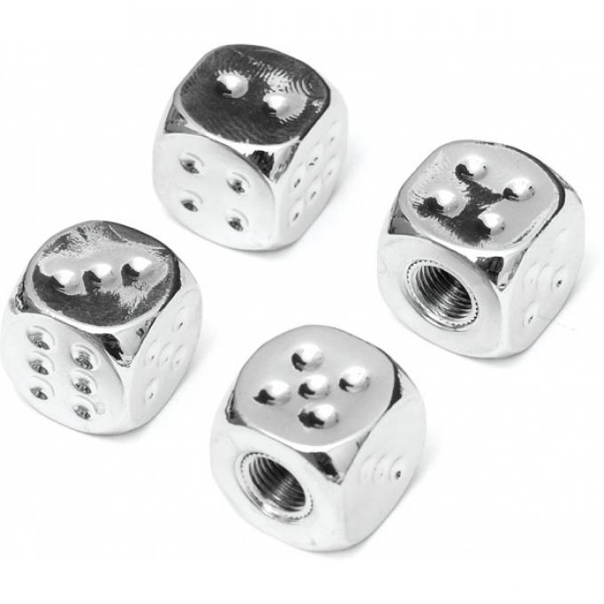 Dice Valve Stem Caps, Chrome