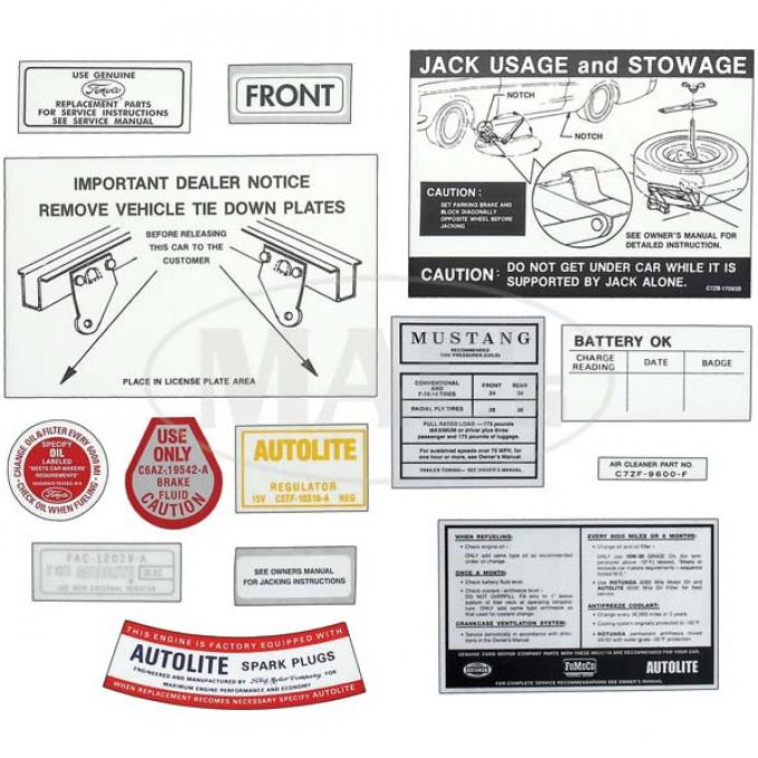 Decal Kit - 1967 Mustang