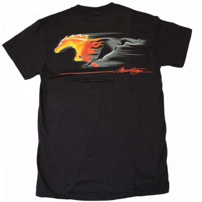 Flaming Tribal Pony T-Shirt, Black