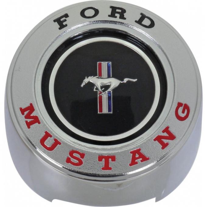 Ford Mustang Horn Button - Metal - For Wood Grain Steering Wheel - Center Cap With Emblem