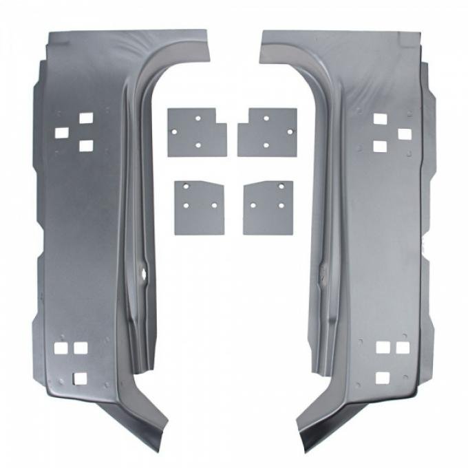 Mustang A-Pillar Panel Set With Door Hinge Mounting Plates,1965-1966