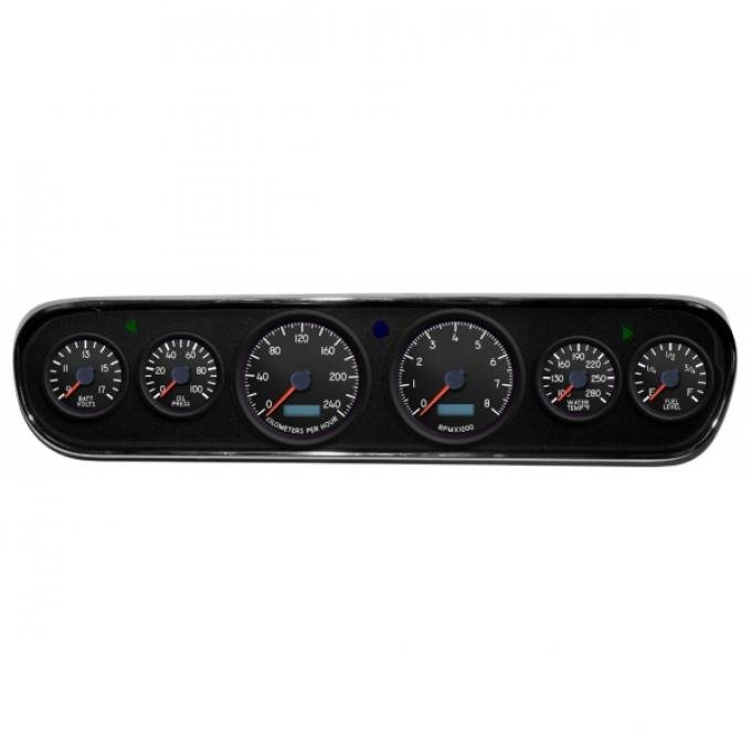 Mustang - New Vintage USA Aviator Series DIY Gauge Panel Kit - 6 Gauge Package, 1964-1966 - Programmable Speedometer KPH