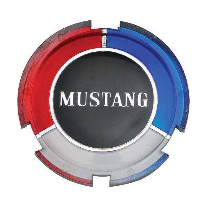 Ford Mustang Wheel Cover Spinner Insert - Red & White & Blue With Mustang Script