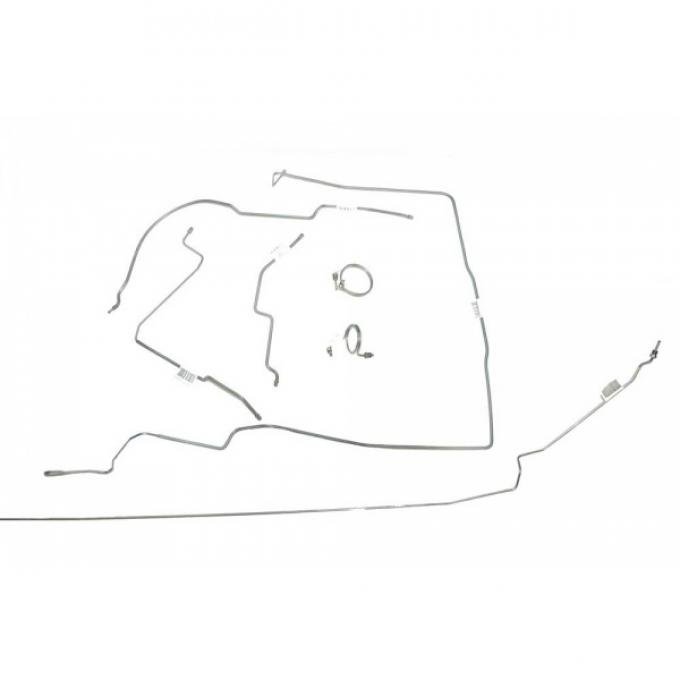 Ford Mustang Brake Line Kit - OEM Steel - V-8 With Power Disc Brakes And 8 Or 9 Inch Rear Axle After Feb. 1967