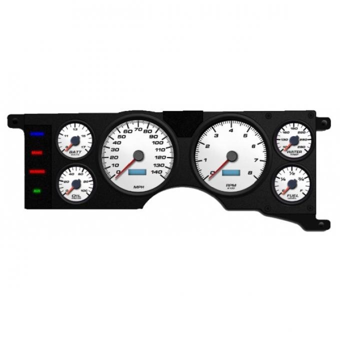 Mustang - New Vintage USA Performance ll Series Kit - 6 Gauge Package, White Dial - 1979-1986 - Programmmable Speedometer MPH