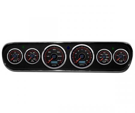 Mustang - New Vintage USA CFR Redline Series DIY Gauge Panel Kit - 6 Gauge Package, 1964-1966 - Programmable Speedometer KPH