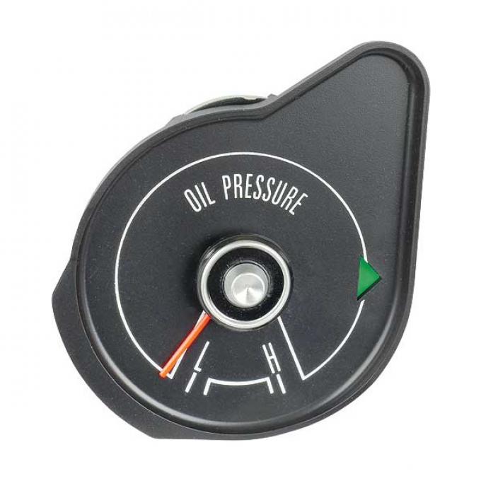 Ford Mustang Oil Pressure Gauge - With Black Face - Replaces Stamping # C9ZF-9B309-A