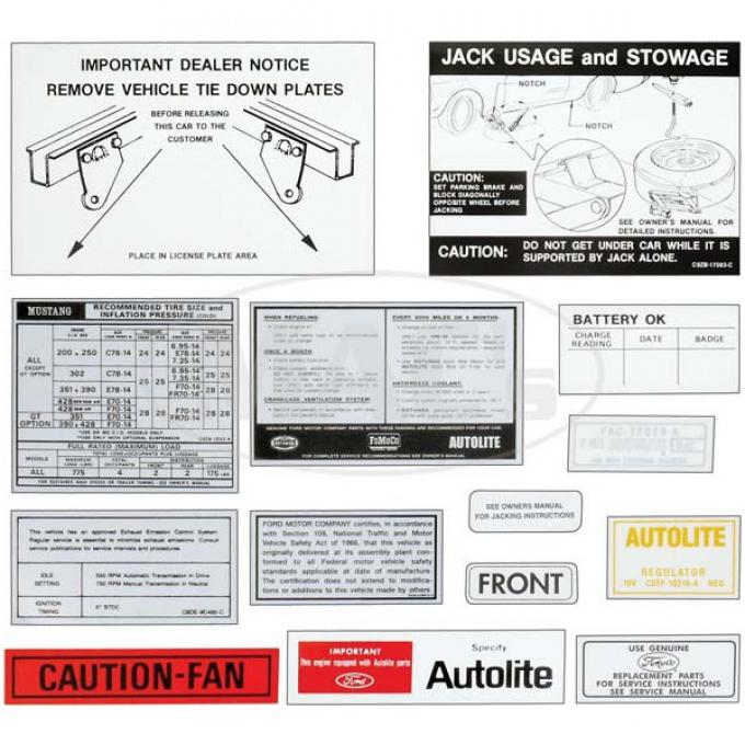 Decal Kit - 1969 Mustang