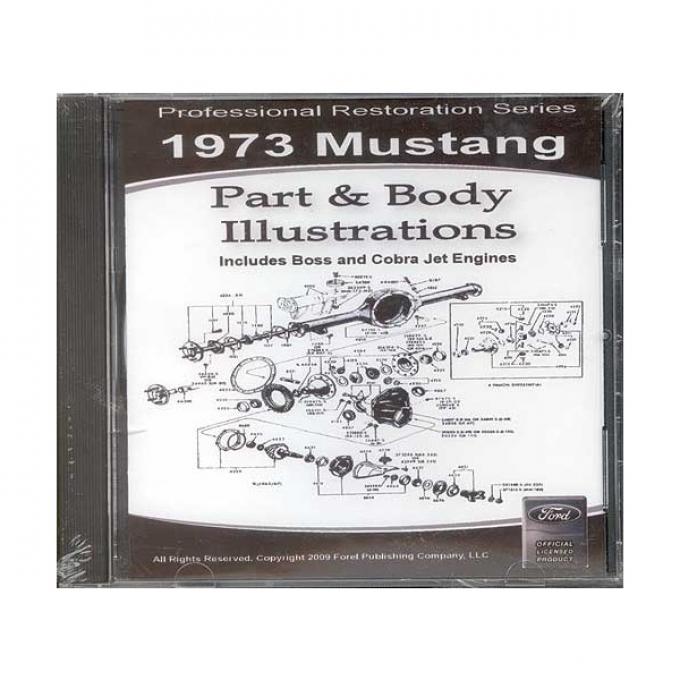 1973 Mustang Part & Body Illustrations On CD - For Windows Operating Systems Only