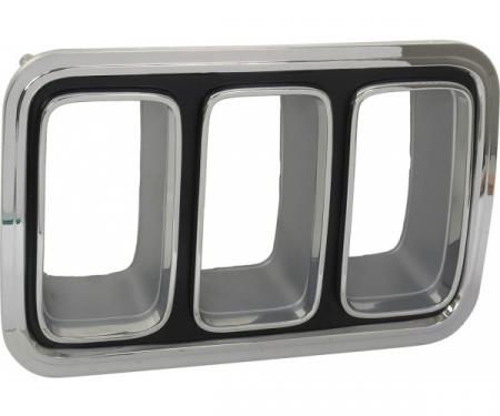 Ford Mustang Tail Light Bezel - Left - Chrome With Black Painted Details