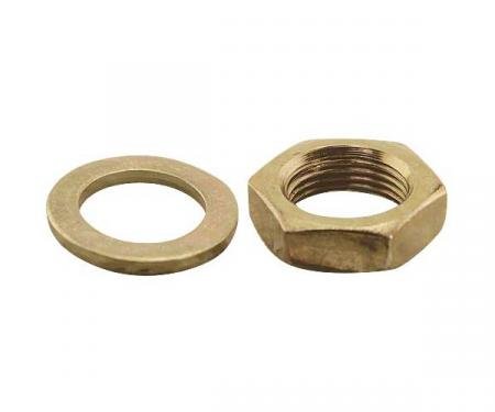 Ford Pickup Truck Alternator Nut & Lock Washer - Zinc Dichromate (Gold) Finish - F100 Thru F350