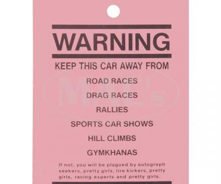 Ford Mustang Decal - Shelby GT500 - Novelty Warning Tag