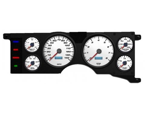 Mustang - New Vintage USA Performance ll Series Kit - 6 Gauge Package, White Dial - 1979-1986 - Programmmable Speedometer MPH