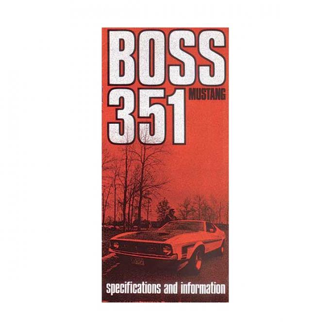 Mustang Boss 351 Owner's Manual Supplement - 6 Pages