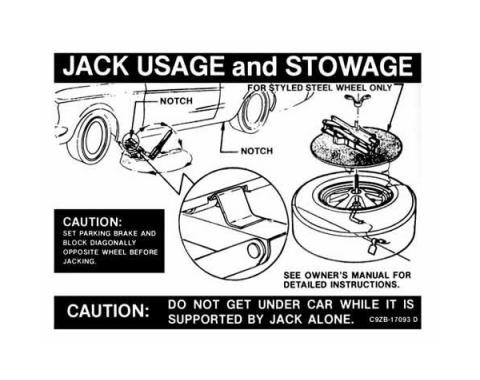 Ford Mustang Decal - Jack Instruction - Styled Wheels