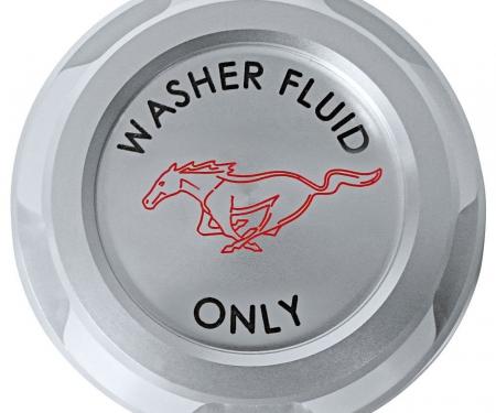 Drake Muscle 2015-2019 Ford Mustang Billet Washer Reservoir Cap with Pony Logo FR3Z-17632-BL