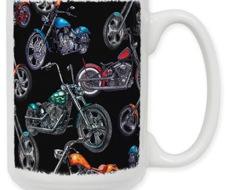 Choppers & Skulls Black Coffee Mug