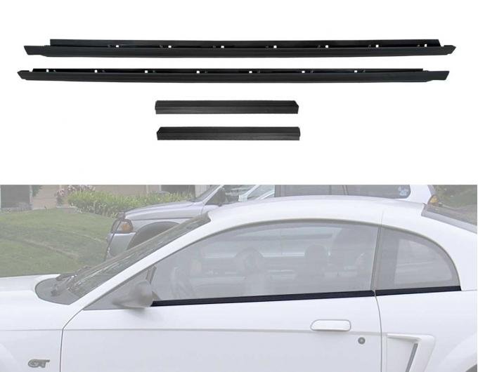 Daniel Carpenter 1994-2004 Mustang Coupe Door & Quarter Window Outer Beltline Mouldings - Pair LH & RH F4ZZ-6342318, F4ZZ-6321452