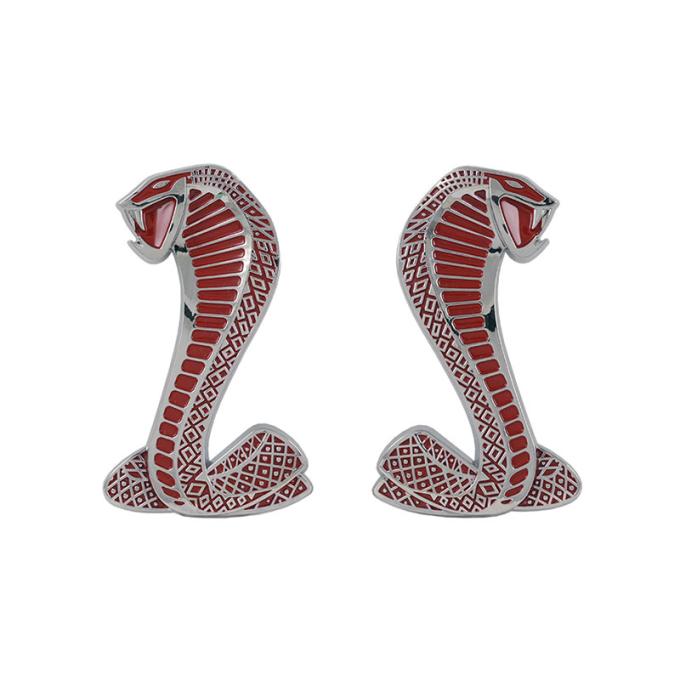 Daniel Carpenter 1994-04 Cobra Snake Fender Emblems - Chrome with Red F4SS-16228-R
