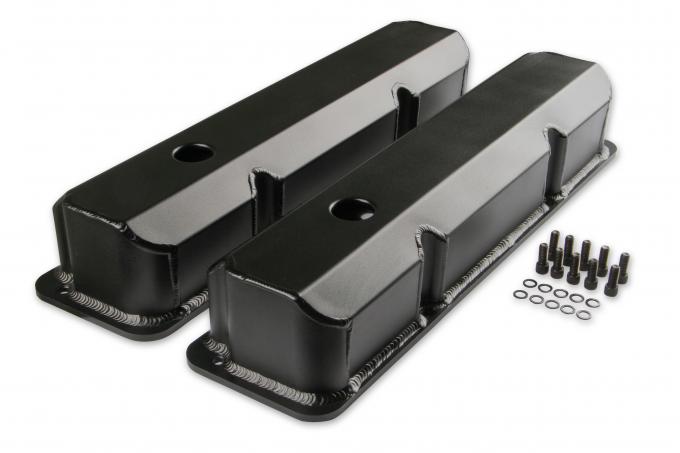 Mr. Gasket Fabricated Aluminum Valve Covers, Black Finish 6876BG