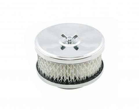 Mr. Gasket Air Cleaner, Deep Dish, 4 Inch X 2 Inch, Chrome 4354