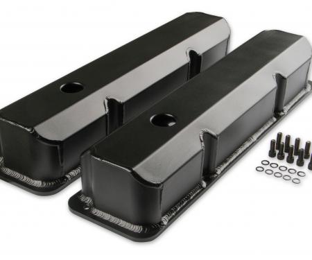 Mr. Gasket Fabricated Aluminum Valve Covers, Black Finish 6876BG