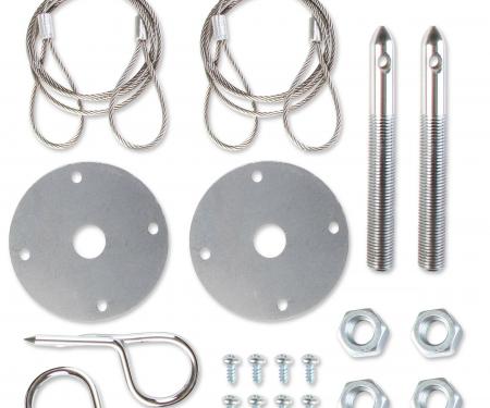 Mr. Gasket Hood or Deck Pin Kit, Competition with Lanyards 1616