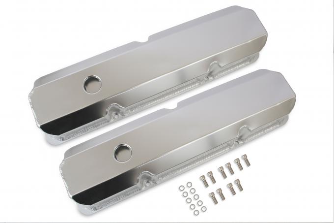 Mr. Gasket Fabricated Aluminum Valve Covers, Silver Finish 6872G