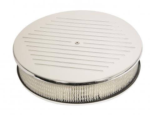 Mr. Gasket Air Cleaner, Ball-Milled Chromed Aluminum 9161G