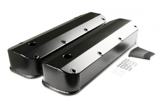Mr. Gasket Fabricated Aluminum Valve Covers, Black Finish 6880BG
