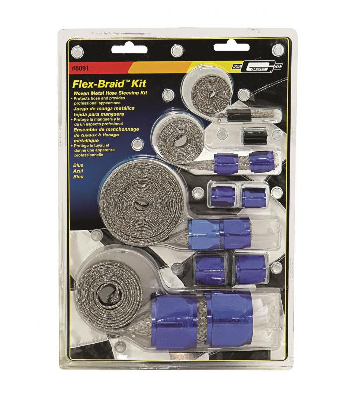 Mr. Gasket Flex-Braid Hose Sleeve Kit, Blue 8091