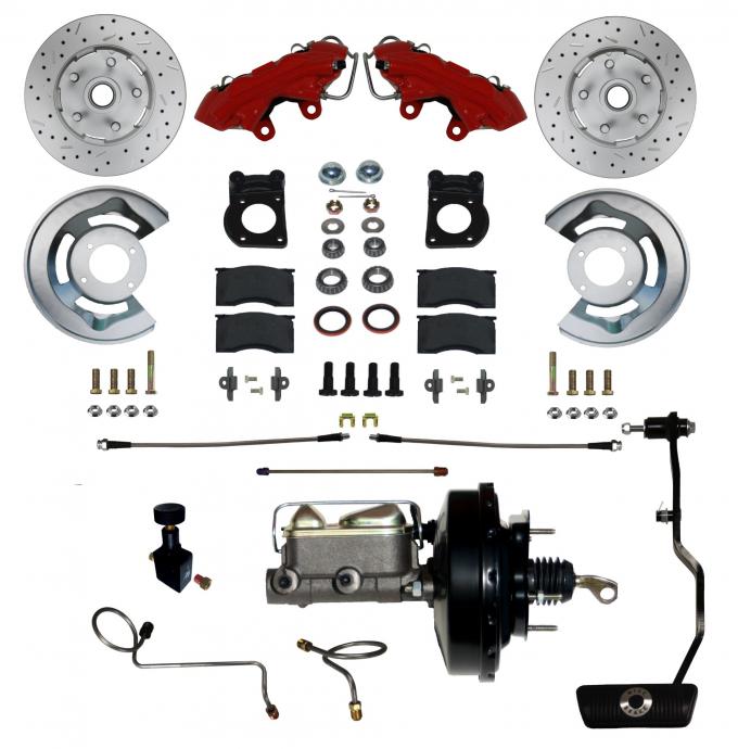 Leed Brakes Power Front Kit with Drilled Rotors and Red Powder Coated Calipers RFC0002-3405AX