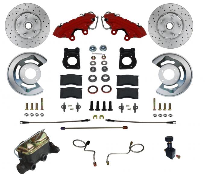 Leed Brakes Manual Front Kit with Drilled Rotors and Red Powder Coated Calipers RFC0004-405X
